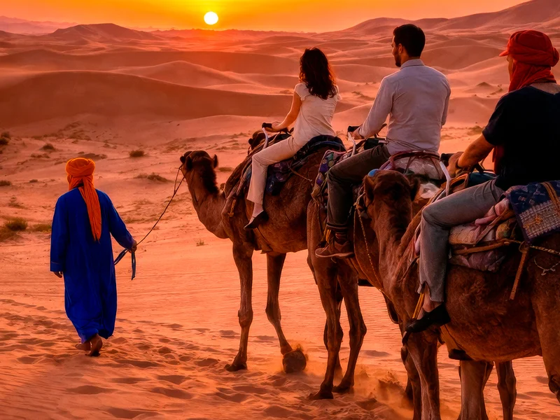 Paseo en dromedario al atardecer